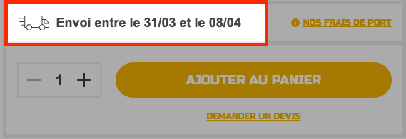 délai d'expédition